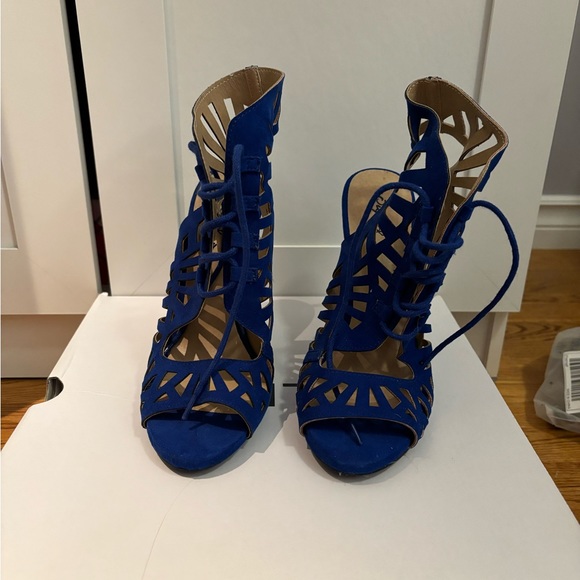 Blue lace up heels - Picture 2 of 2